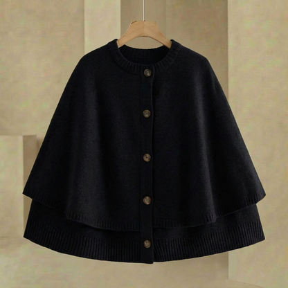 Women's Cape Cardigan Button Front Cropped Knit Jacket 3