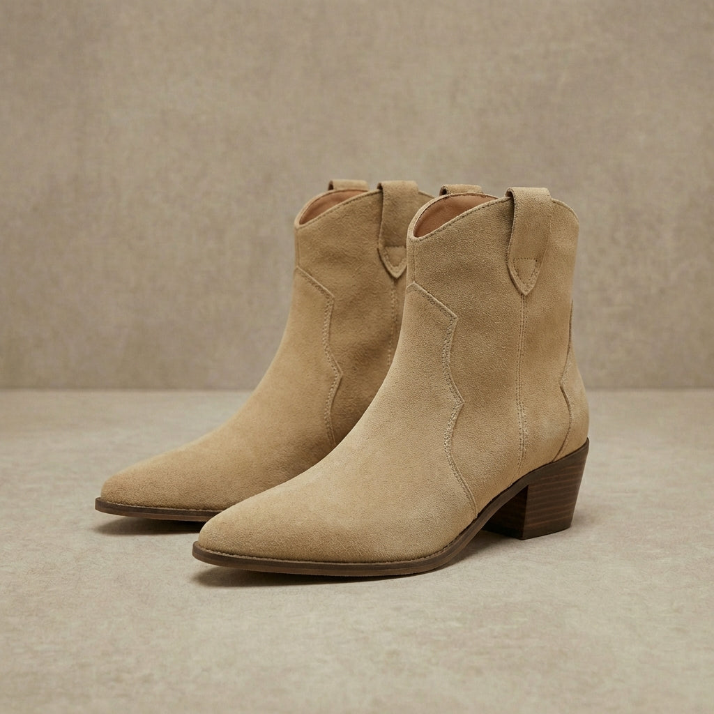 Women's Western Chelsea Boots Slip On Ankle Booties Cushioned 1