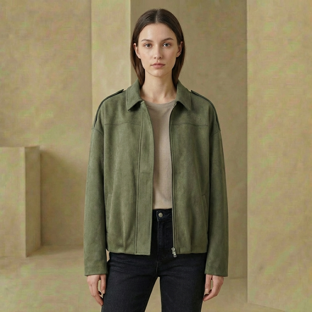 Women's Utility Jacket | Relaxed Fit & Moto-Chic Design 1