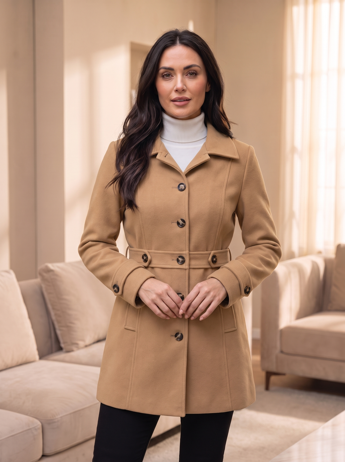 Women's fitted wool coat