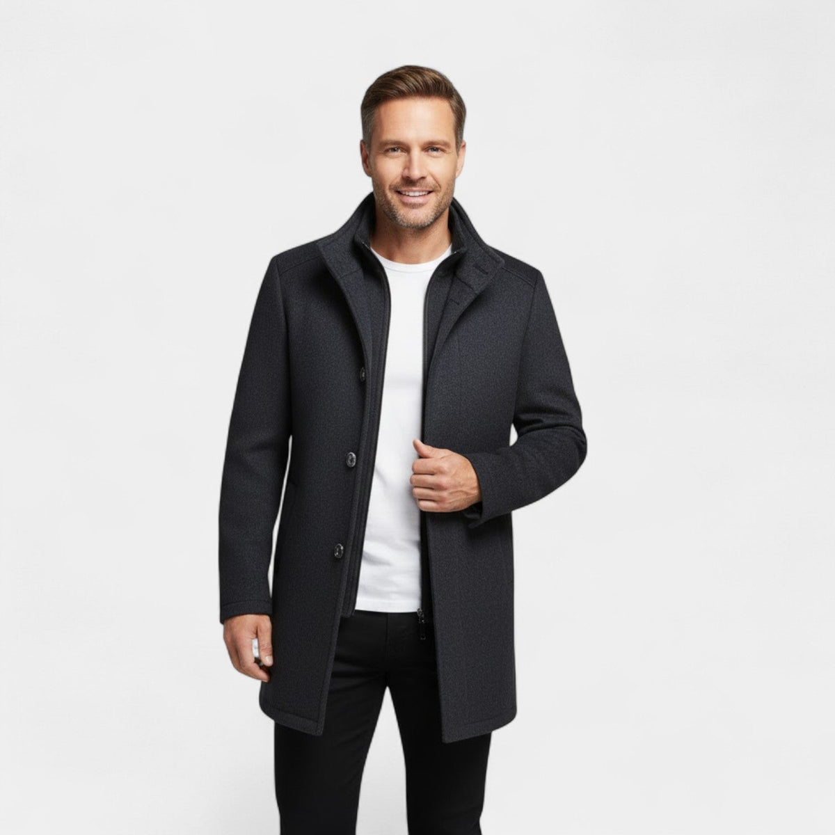 Men's Winter Coat | Double Collar & Removable Inner Vest 2
