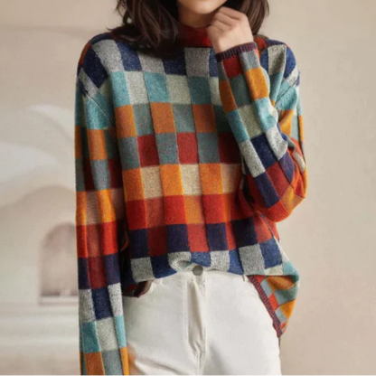 Women's Check Jumper | Relaxed Fit & Cozy Knit 1