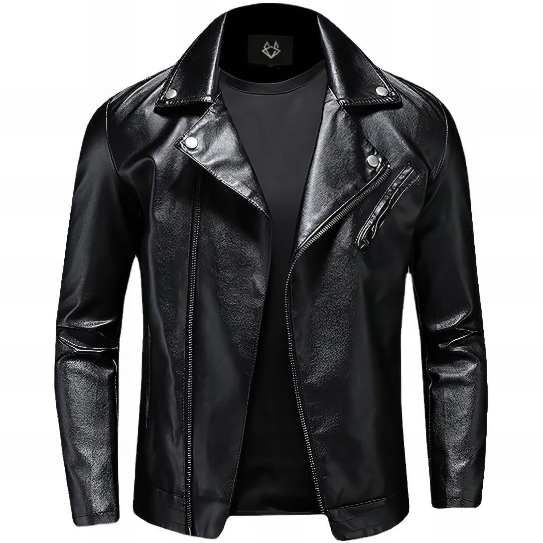Men's Biker Jacket | Asymmetrical Zip & Sharp Lapel 1