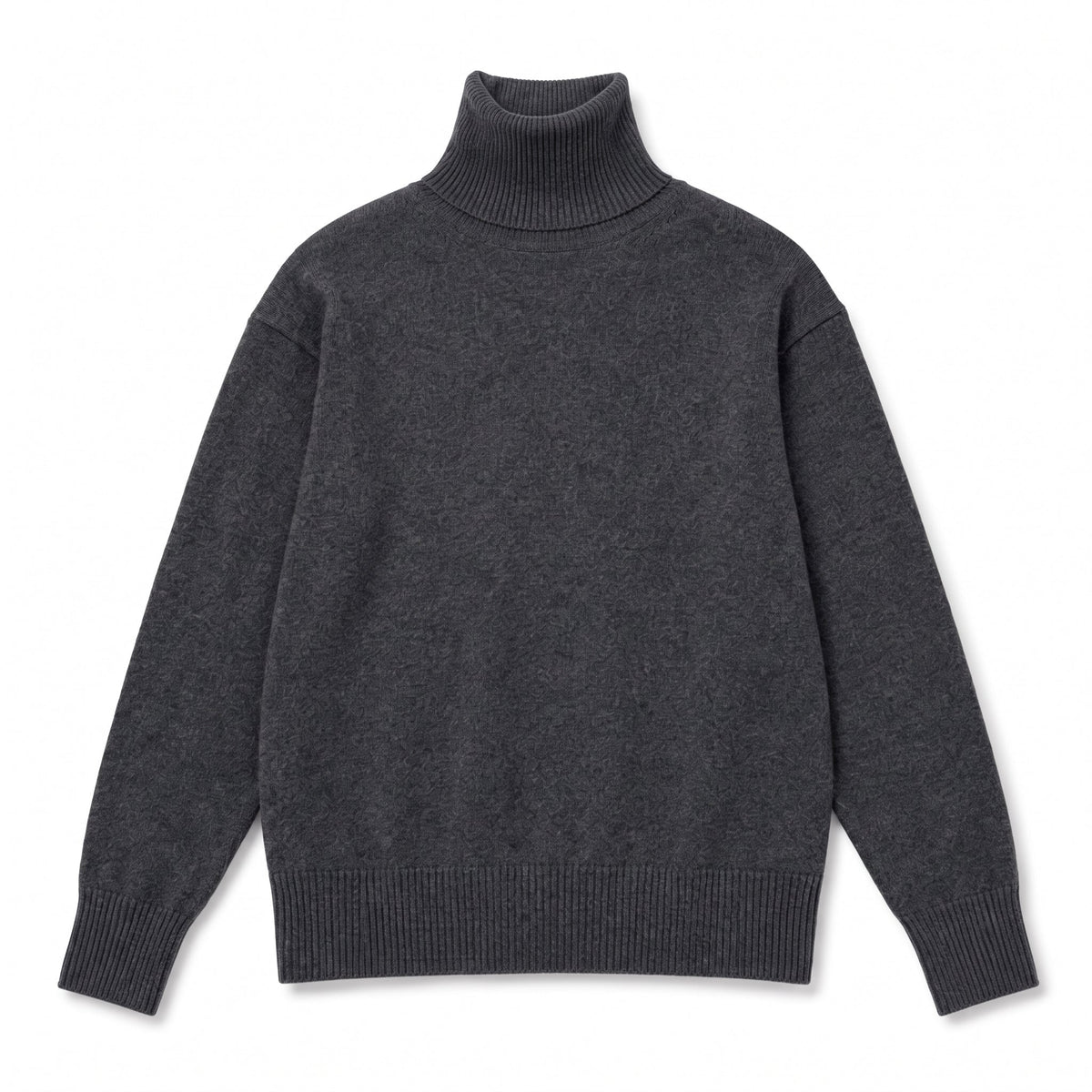 Isabella - Women's Oversized High-Neck Jumper with Ribbed Cuffs - Sweaters - Grey - Davies & Cooper