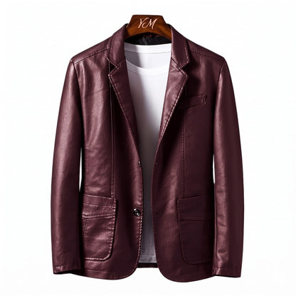 James - Men's Tailored Blazer Jacket with Two-Button Closure - Blazers - Burgundy - Davies & Cooper