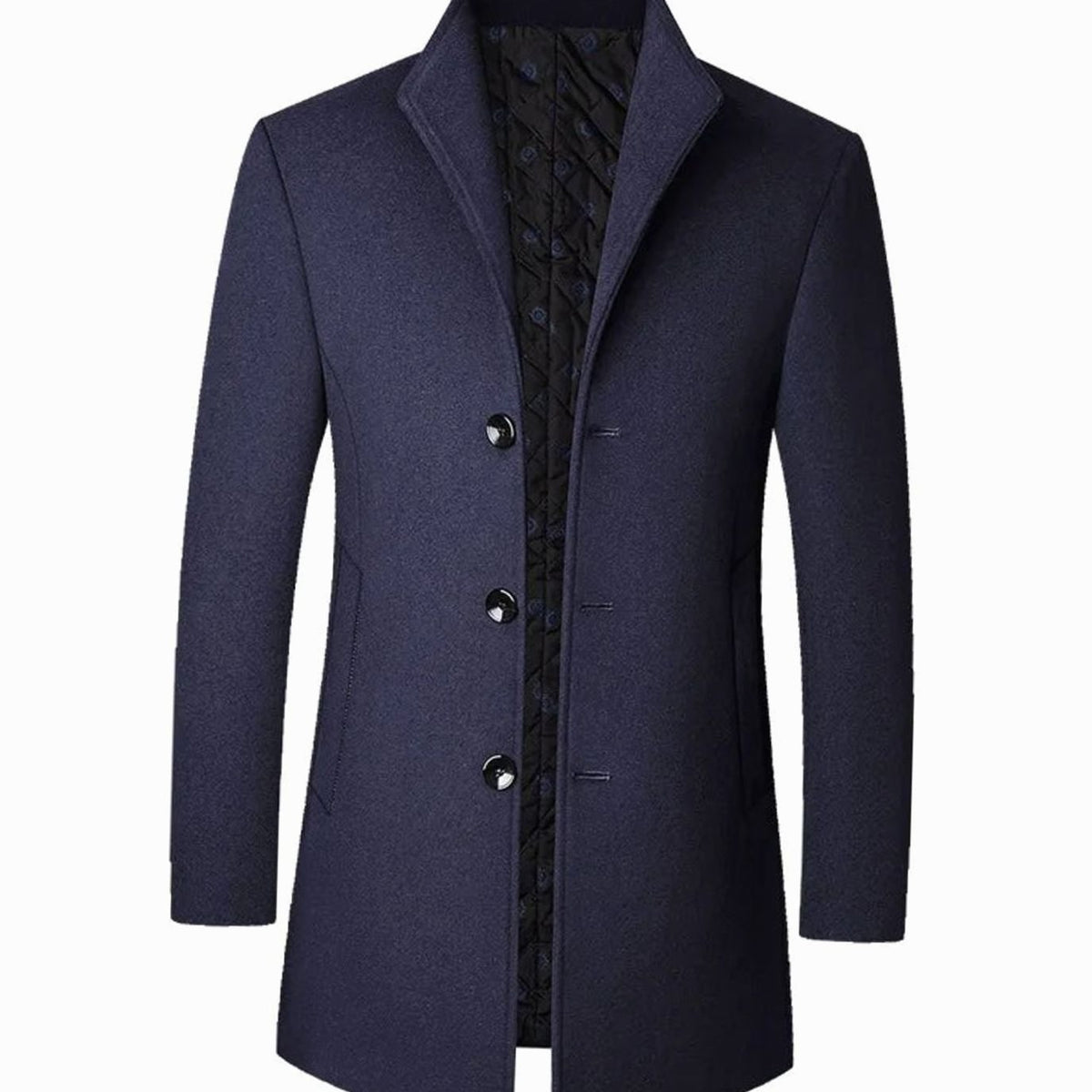 Jerome | Men's Cold Weather Tailored Wool Overcoat Stand Collar