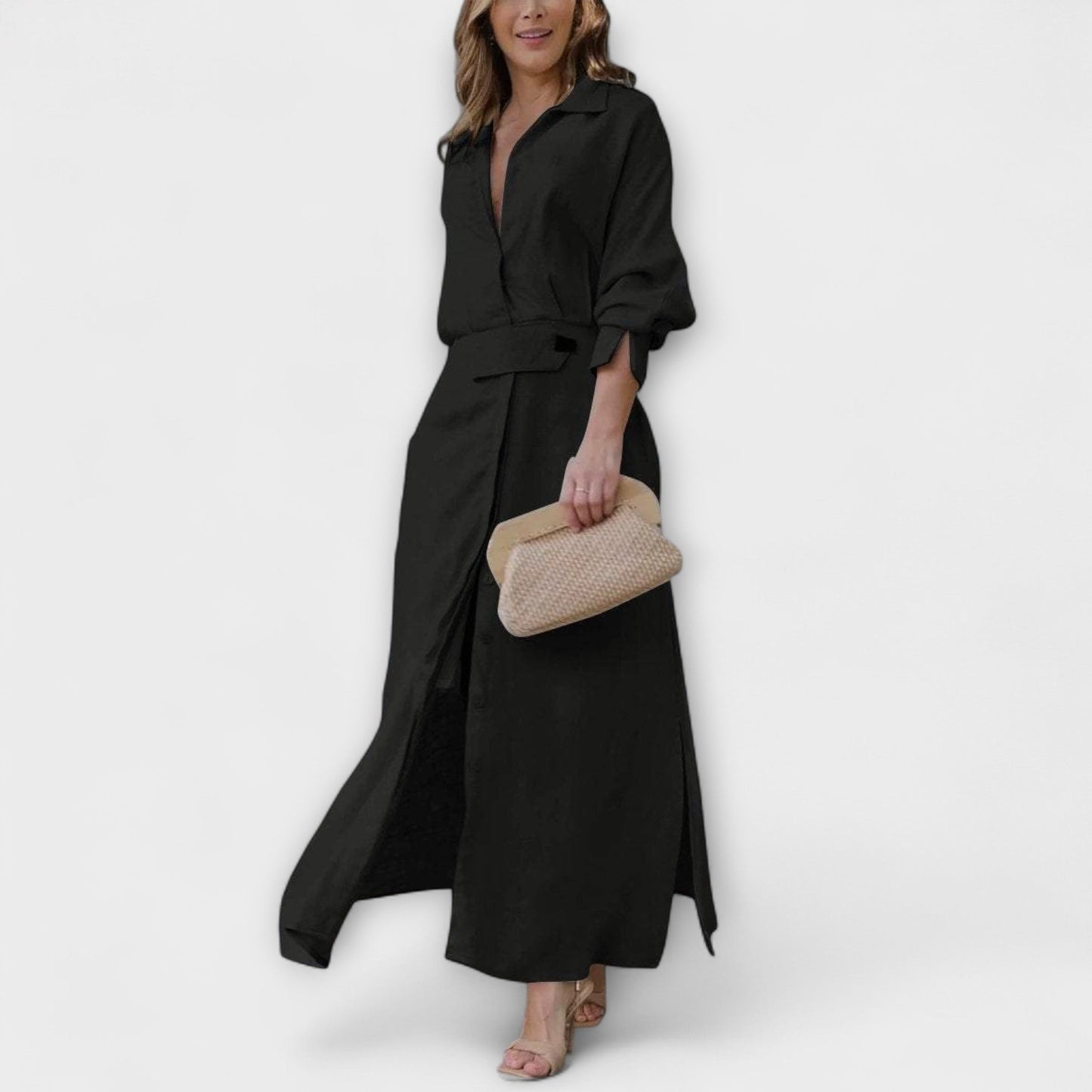 Jeanette V-Neck Maxi Dress for Special Occasions