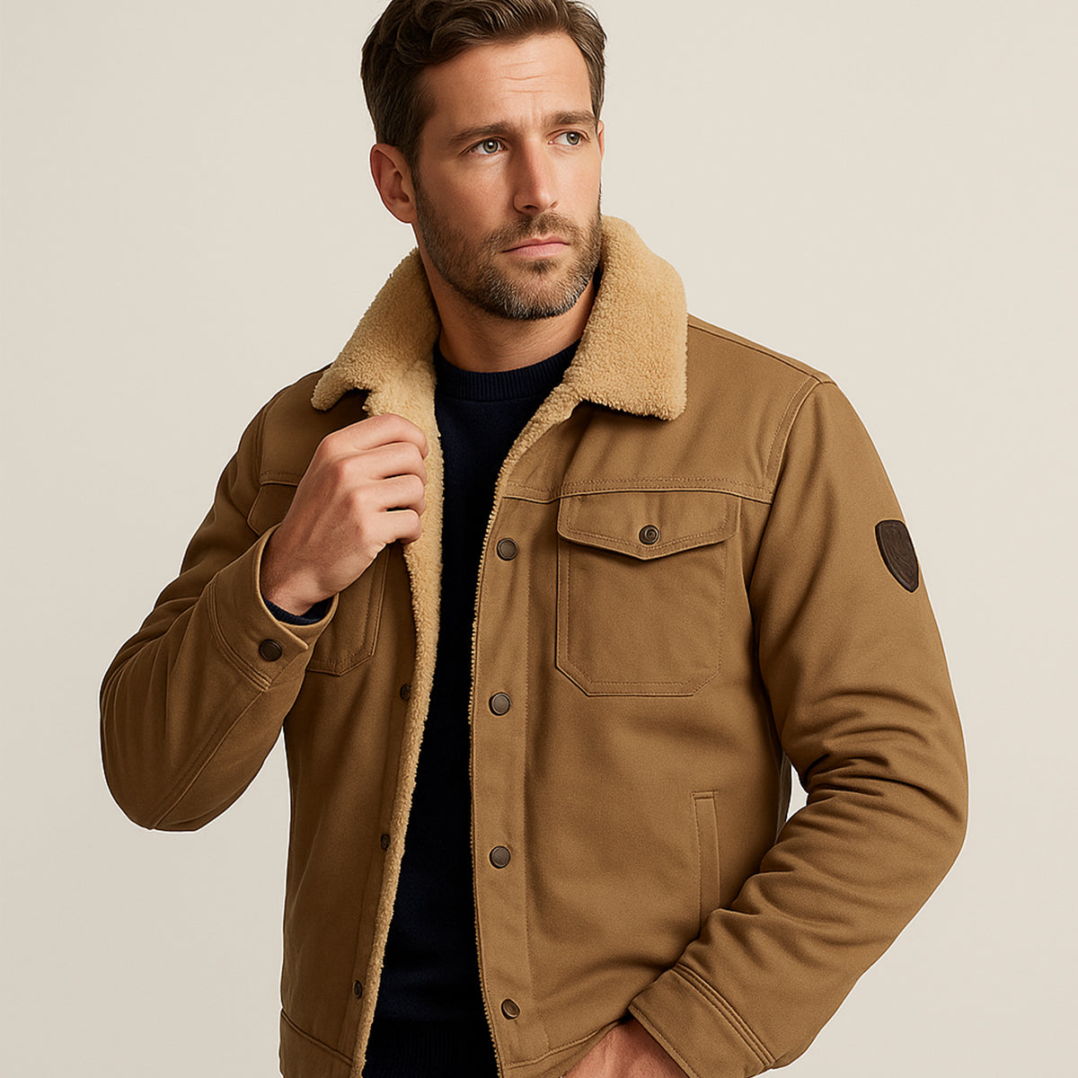Fleece Lined Winter Coat for Men