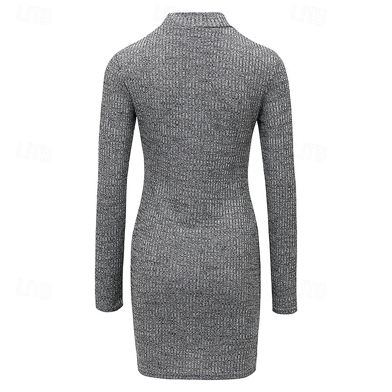 Adelaide™ | Women's Ribbed Turtleneck Sweater Dress