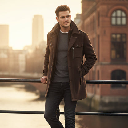 Men's Elegant Winter Wool Blend Coat