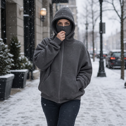 Women's Balaclava Hood Jacket | Wind-Proof & Zip-Up Design 2