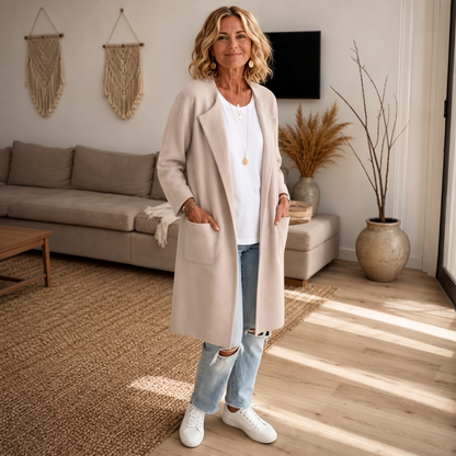 Women's Open-Front Longline Coat | Drapes Without Pulling 2