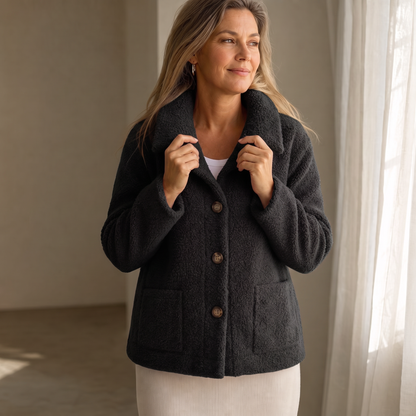 Women's Faux-Fur Button-Front Jacket | Warm & Lightweight 3