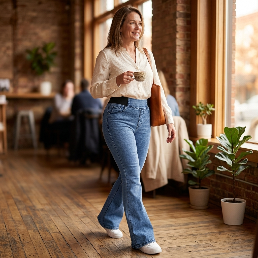 Women's High Waist Flare Jeans | Stretch & No Pinch Waistband 3