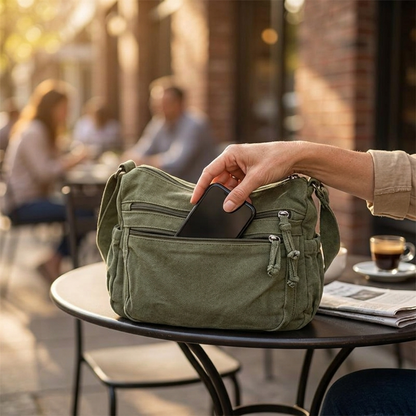 Women's Canvas Hobo Bag | 6 Pockets & Lightweight 2