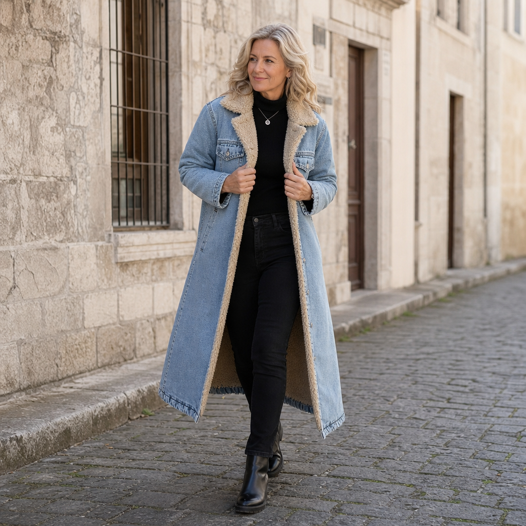 Women's Long Coat | Sherpa Lined & Warm 2