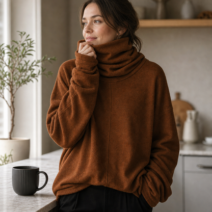 Women's Cowl-Neck Pullover | Oversized & Warm 3