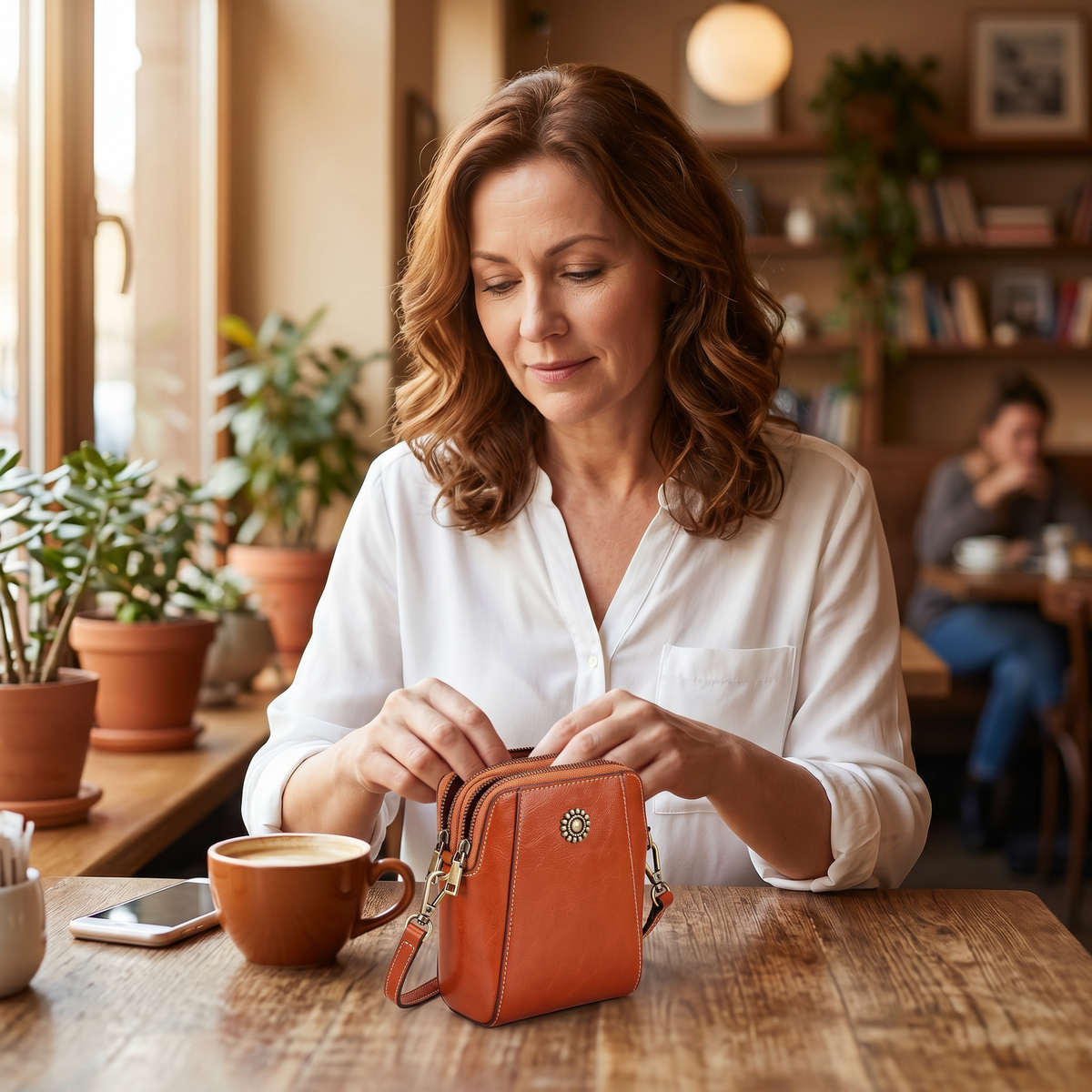 Women's Crossbody Phone Bag | Twin-Zip & Adjustable Strap 4
