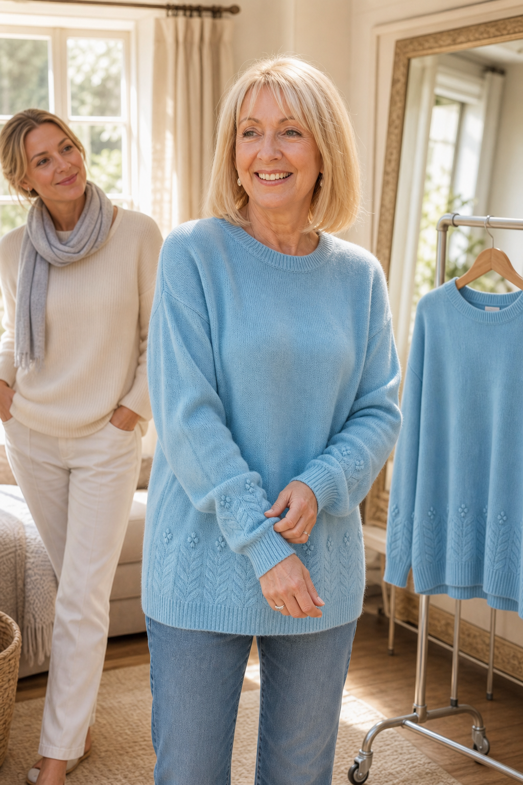 Women's Cable Knit Sweater | Structured Collar & Cuffs 3