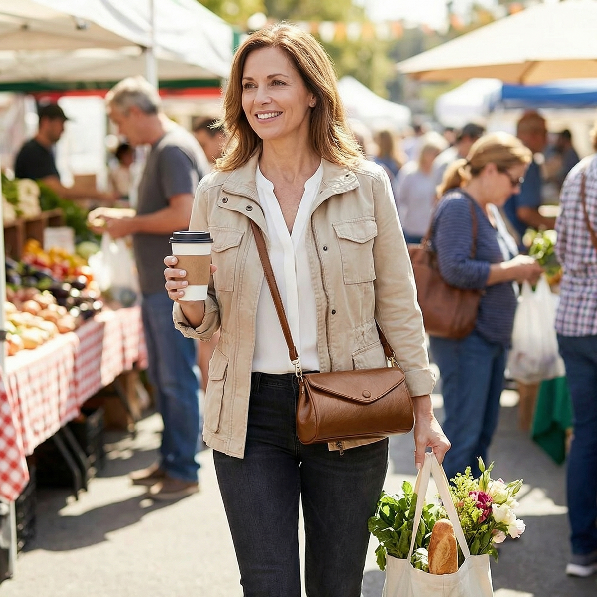 Women's Crossbody Bag | 6 Compartments & Lightweight Comfort 3