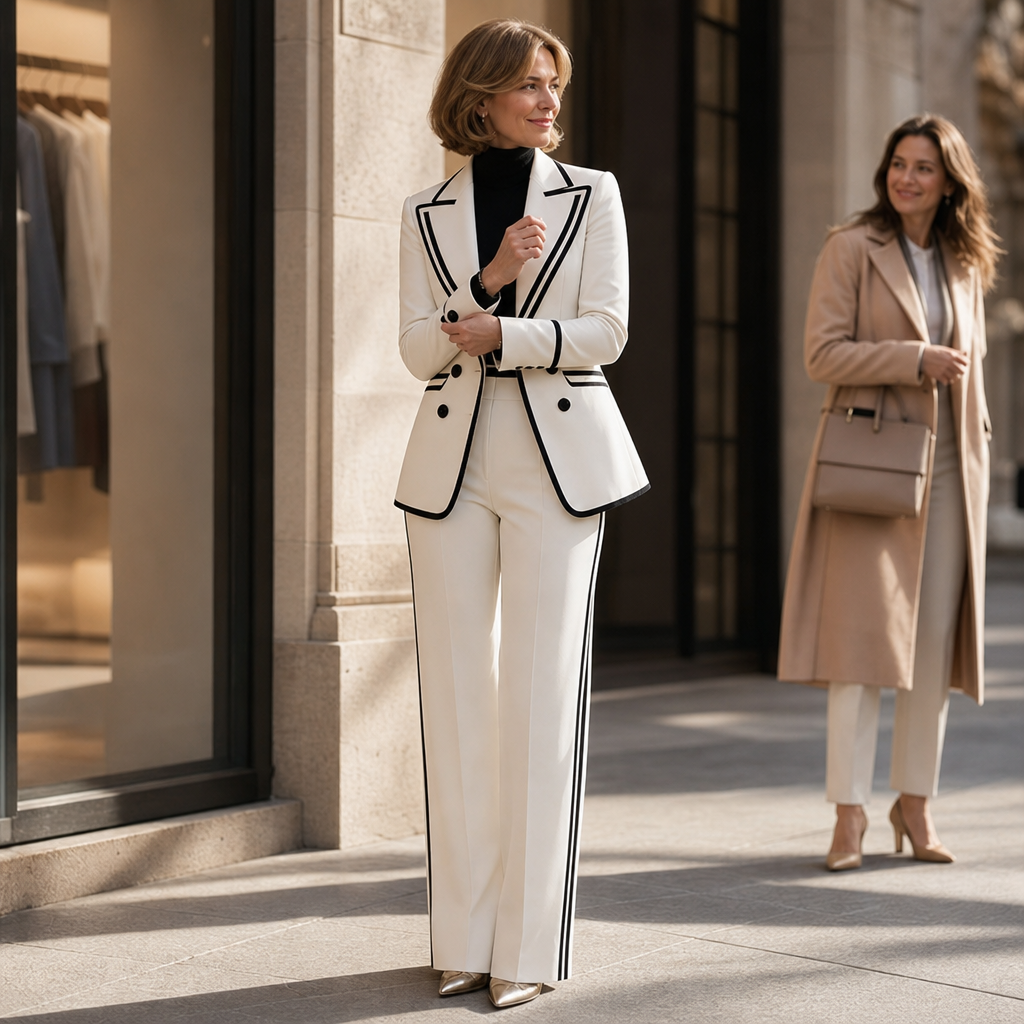 Women's Suit Set | Double-Breasted & Wrinkle Resistant 4