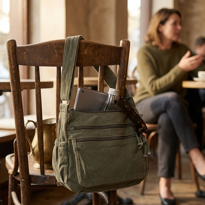 Women's Canvas Hobo Bag | 6 Pockets & Lightweight 3