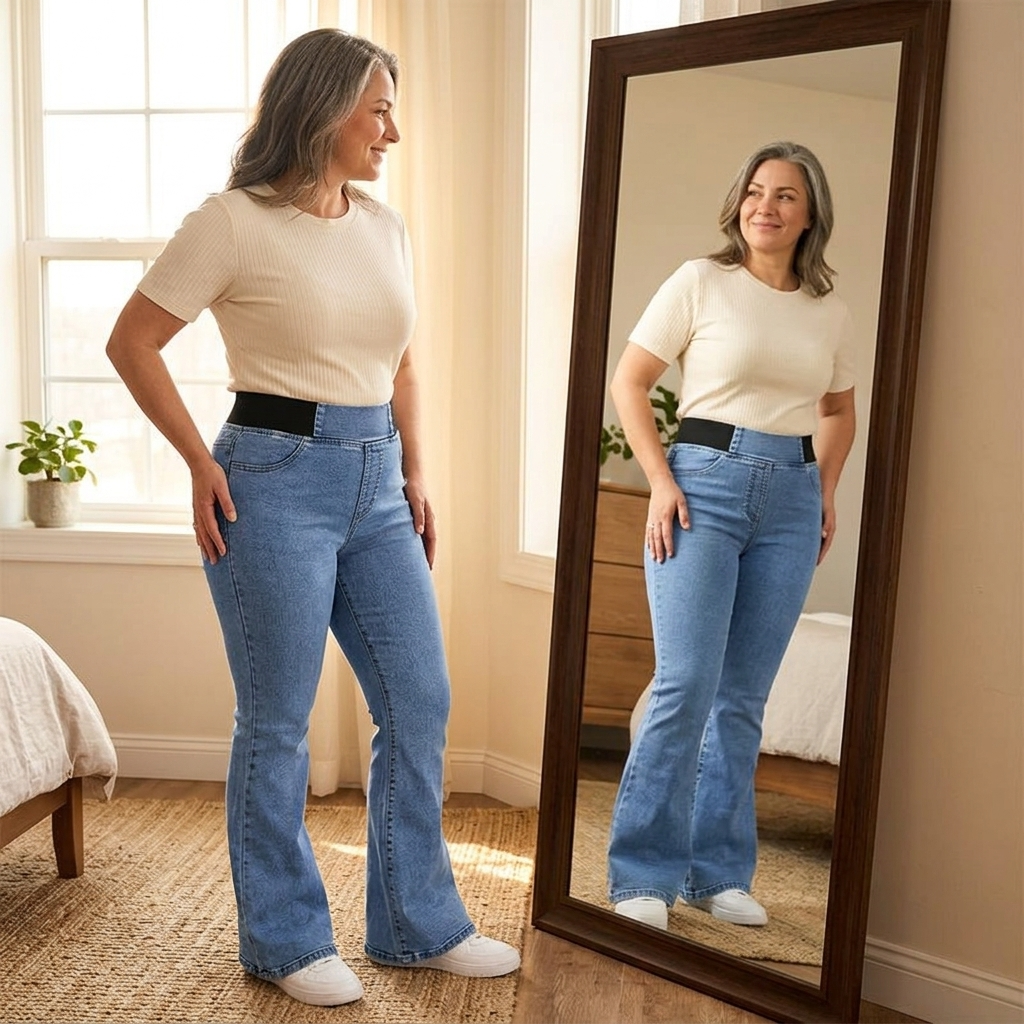 Women's High Waist Flare Jeans | Stretch & No Pinch Waistband 4