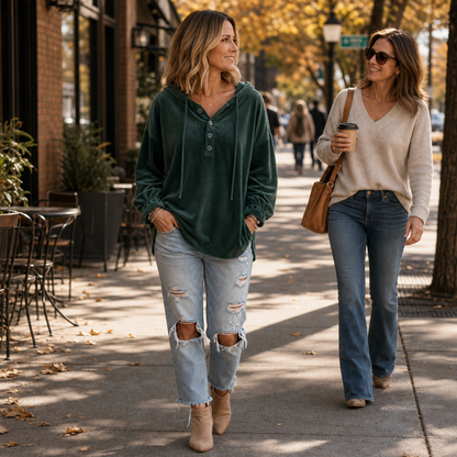 Women's Lantern Sleeve Hoodie | Relaxed Fit & Ruffled Cuff 4