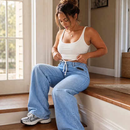 Women's Wide-Leg Jeans | Drawstring Waist & Comfort Fit 5
