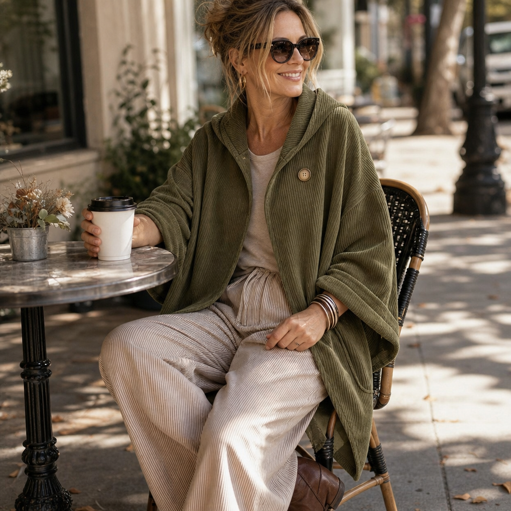 Women's Hooded Poncho | Angled Hem & Cosy Warmth 4