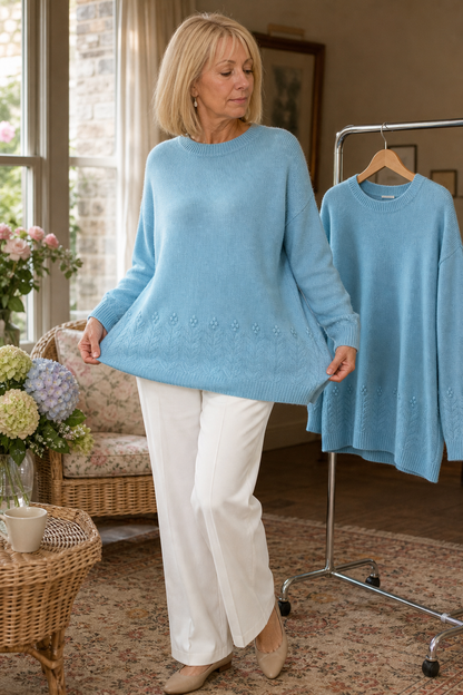 Women's Cable Knit Sweater | Structured Collar & Cuffs 4
