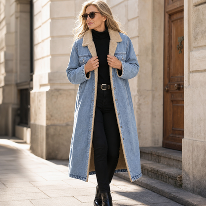 Women's Long Coat | Sherpa Lined & Warm 4