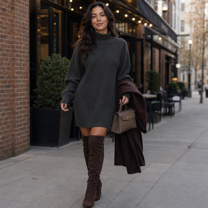 Women's Sweater Dress | High Neck & Relaxed Fit 4
