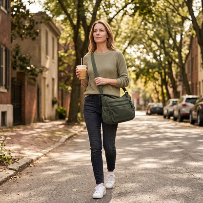 Women's Canvas Hobo Bag | 6 Pockets & Lightweight 4