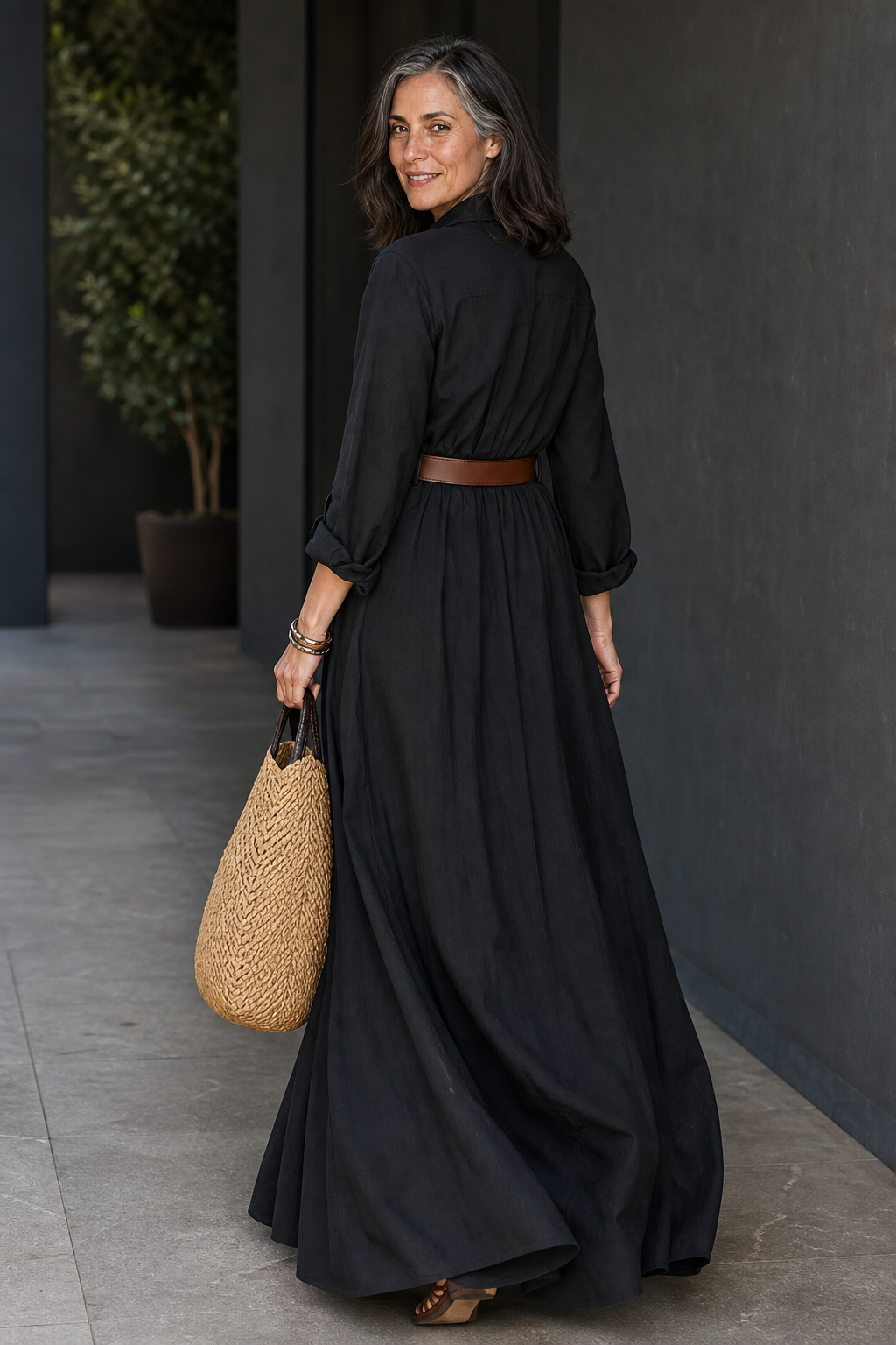 Women's Belted Maxi Shirt Dress | Collared & Easy to Style 5