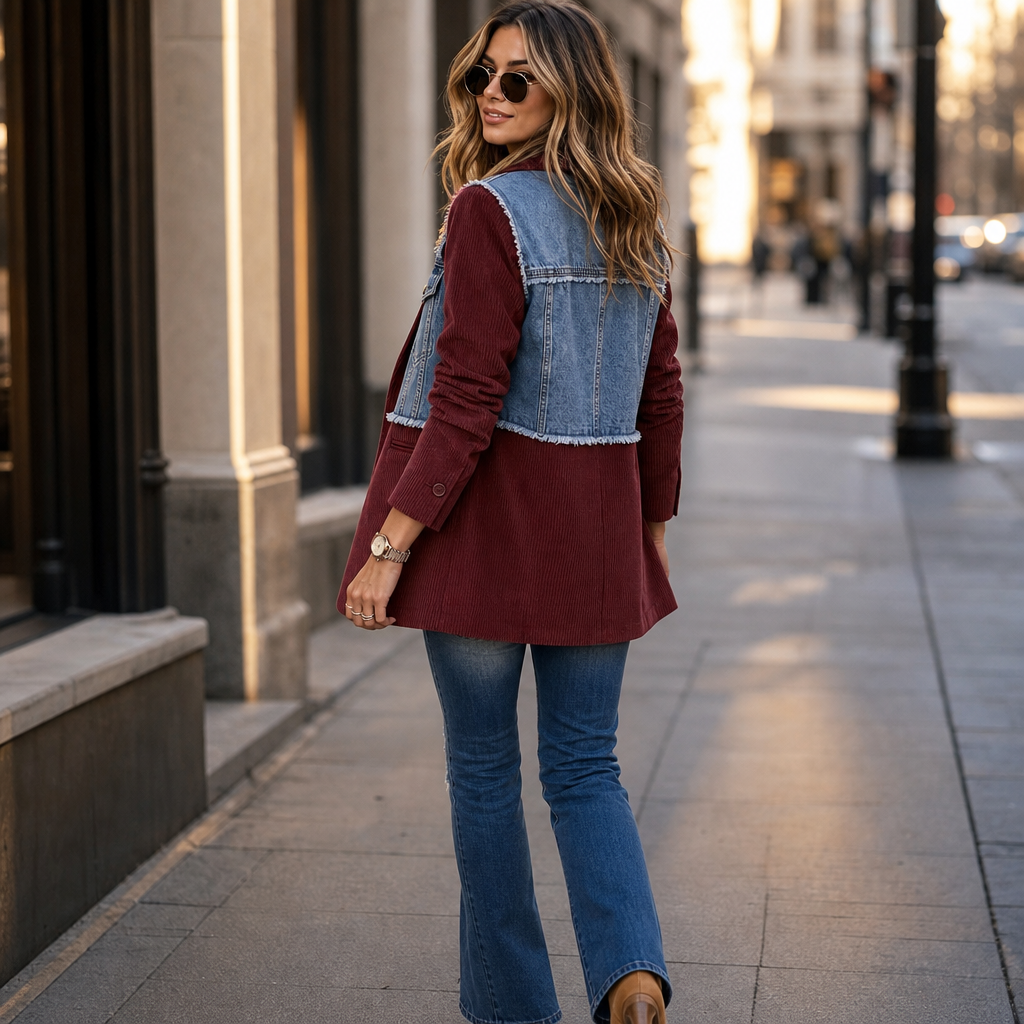 Women's Panel Blazer | Two Fabrics, One Easy Layer 4
