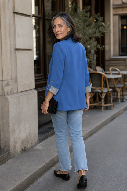 Women's Tailored Blazer | Roll-Sleeve & Longline Fit 4
