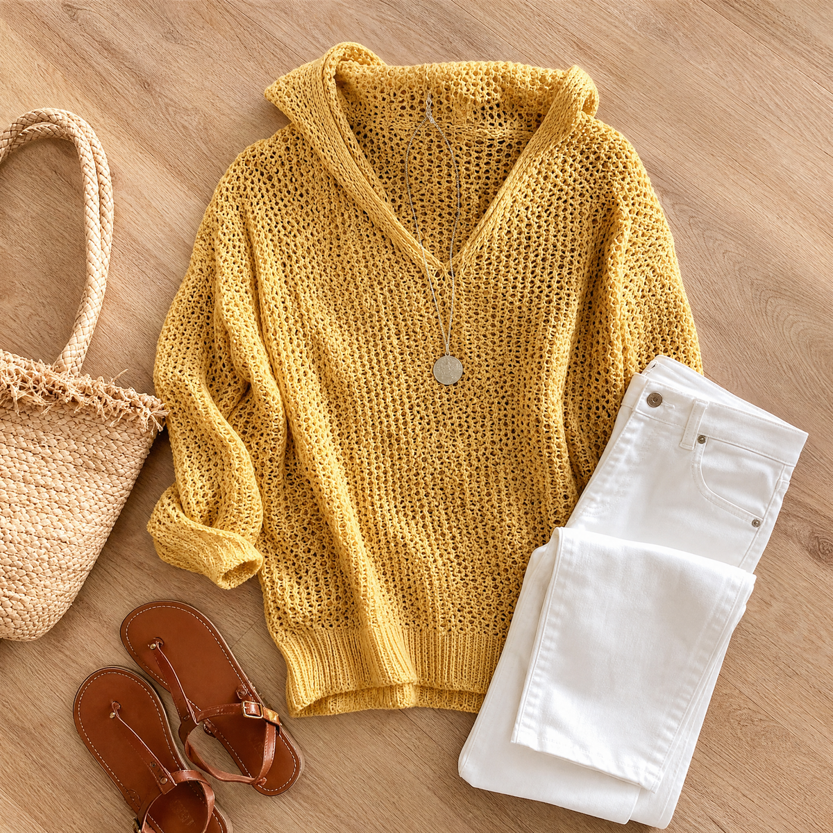 Women's Hooded Knit Pullover | Open-Weave & Relaxed Fit 6