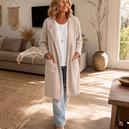 Women's Open-Front Longline Coat | Drapes Without Pulling 5