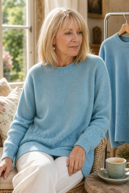Women's Cable Knit Sweater | Structured Collar & Cuffs 6