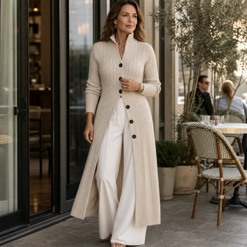 Women's Cable-Knit Duster Cardigan | Open-Front & Flattering Fit 7