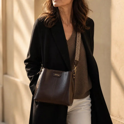 Women's Bucket Shoulder Bag | Two Straps & Vintage Finish 3