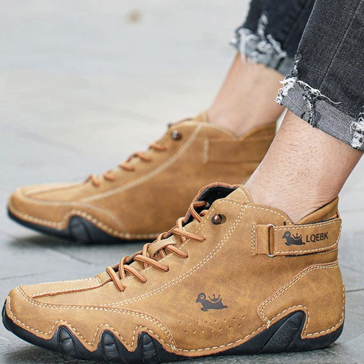 Ludwig | Men's Comfortable Lace-Up Leather Ankle Boots