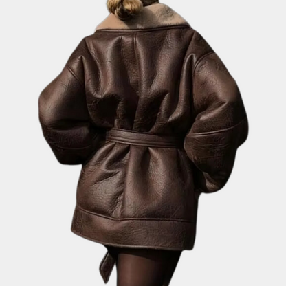 Women's Belted Trench Coat Tie Waist Jacket Outerwear 3