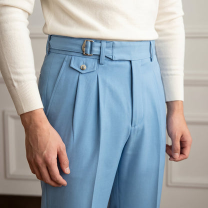 Men's Gurkha Trousers | Double-Buckle Waist & Stretch Comfort 4