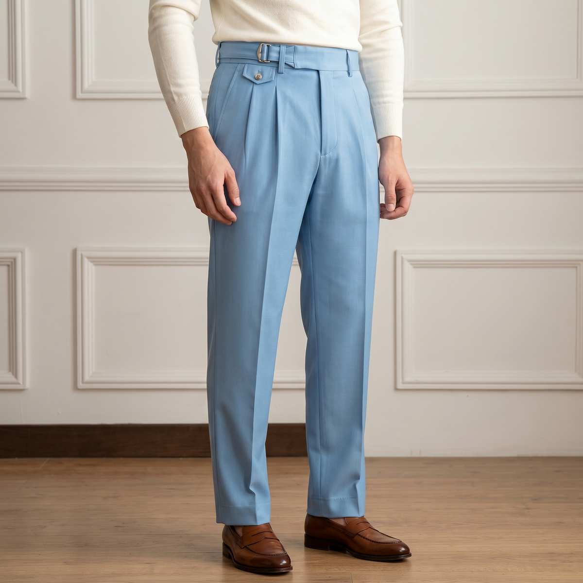Men's Gurkha Trousers | Double-Buckle Waist & Stretch Comfort 6
