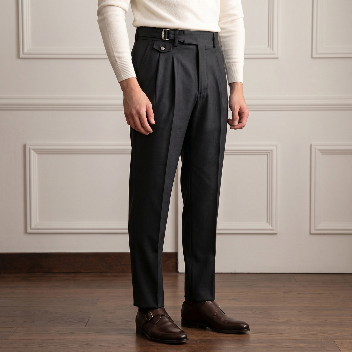 Men's Gurkha Trousers | Double-Buckle Waist & Stretch Comfort 9