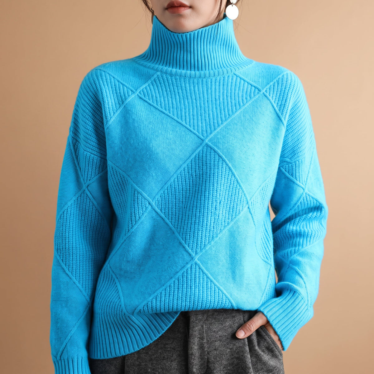 Women's Turtleneck Sweater | Soft Ribbed Knit 1