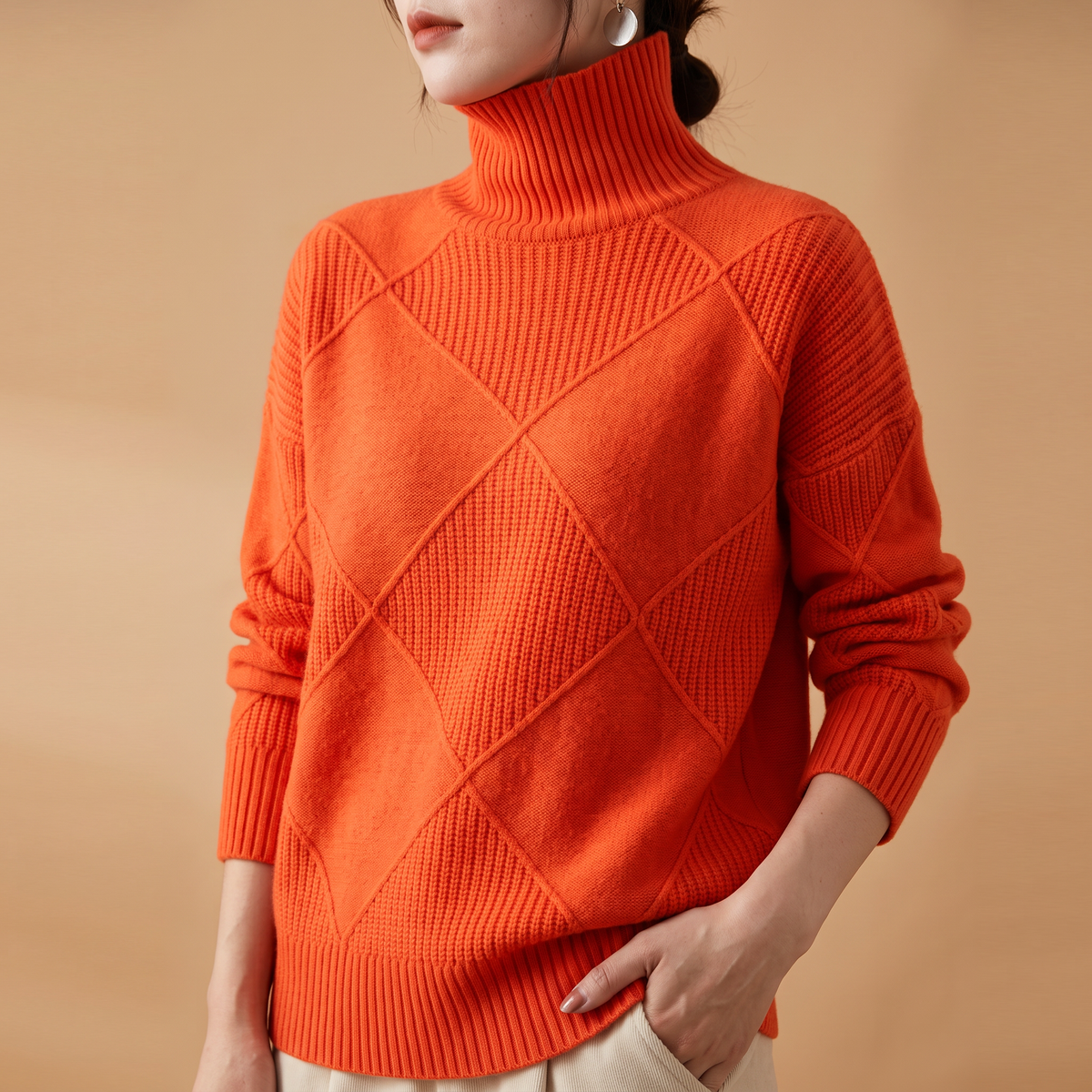 Women's Turtleneck Sweater | Soft Ribbed Knit 3