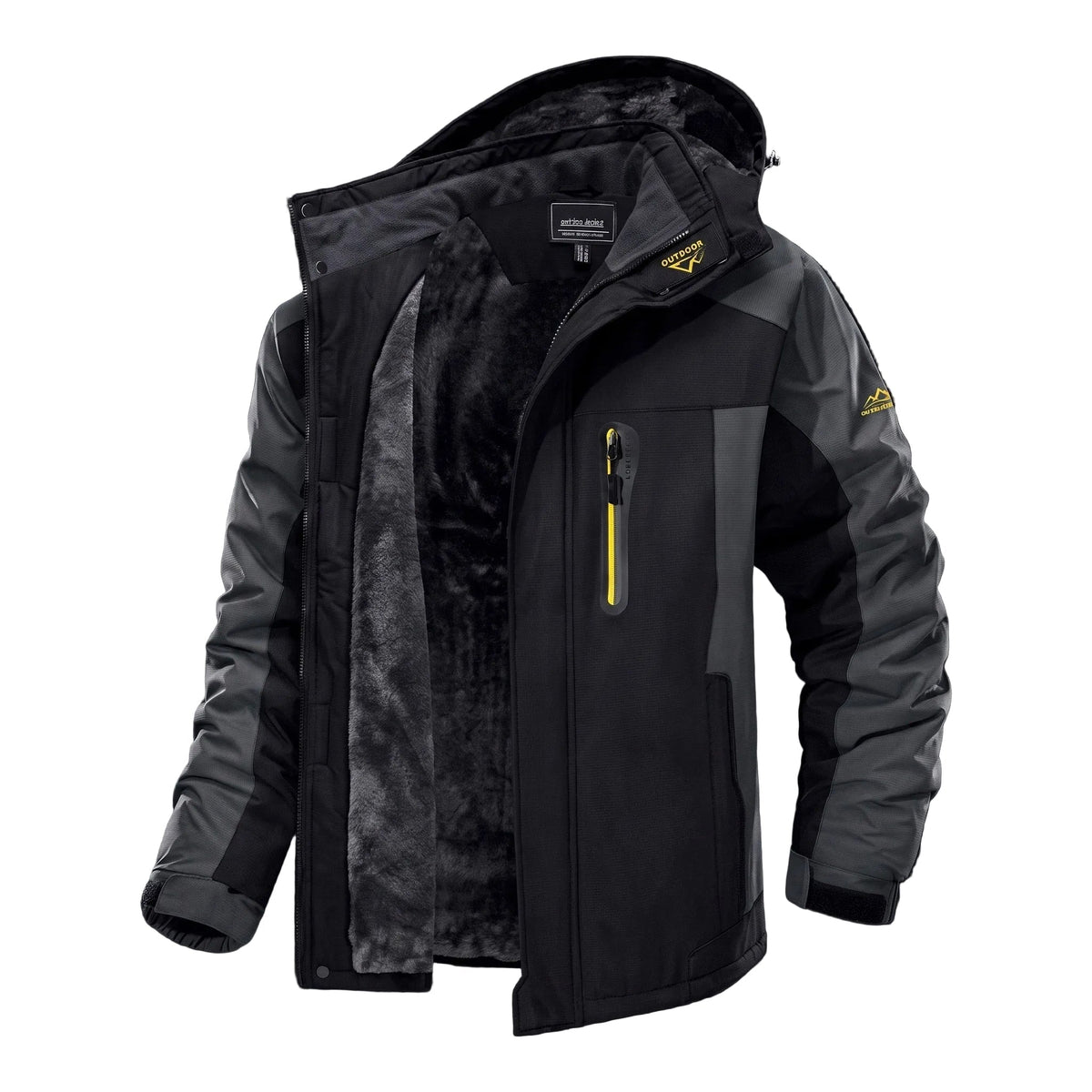 Marcus - Men's Hooded Parka Jacket with Zip Pockets - Parkas - Black - Davies & Cooper